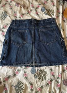 Denim Cargo Highrise Skirt
