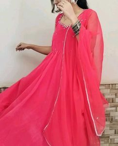 Beautiful Pink Ethnic anarkali set