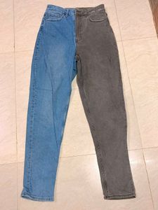 Two-Tone Denim Jeans