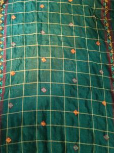 Elegant Green Saree with Intricate Weave