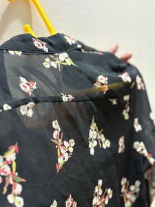 Floral Print Button-Down Blouse