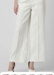 Van Heusen Chic White Wide Leg Pants | Quantity-1