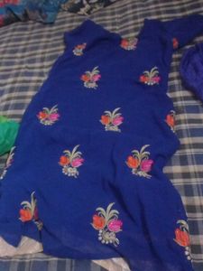 Elegant Blue Embroidered Kurta Set