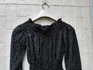 New with tag Korean Chic Off-Shoulder Polka Dot To