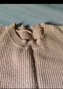 Cream &amp; Tan Ombre Distressed Sweater
