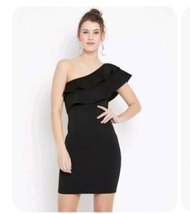 Black one Shoulder Mini Dress/Top