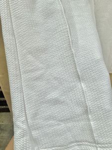 White Textured Flare Pants
