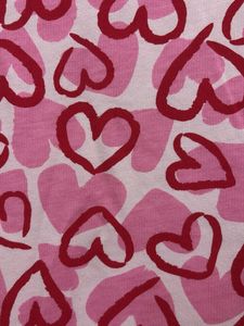 Chic Pink Heart Print Cropped T-Shirt
