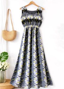 Printed Sleeveless Maxi Dress