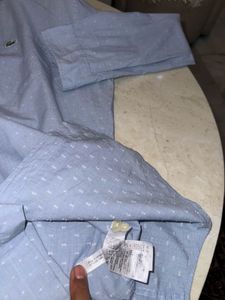 Lacoste Men's Light Blue Dotted Shirt