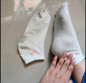 Cream Colored Socks with Heart Detail