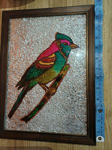 Glass Painting Work- A Beautiful Bird