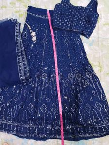 Navy Blue Sequin Lehenga Choli