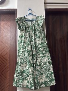 H&amp;M Green Tropical Print Top