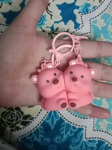 Cute Pink Bear Keychain