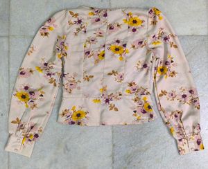 Floral Print Square Neck Top