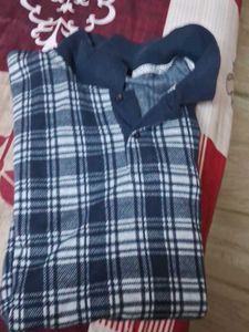 Men's Blue Plaid Collared Shirt
