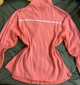 Coral Zip-Up Track Jacket
