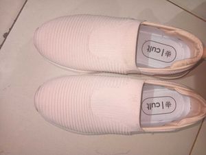 Light Pink Slip-On Sneakers