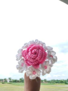 Sale🔥Combo Of Pink Rose And Forget Me Not Flower