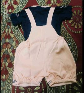 Cute Baby Girl Overalls Set