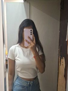 off white croptop