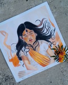 Maa Durga Color Panting Handmade Work