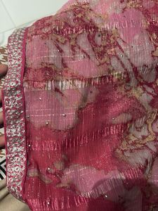 elegant pink saree