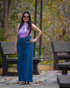 Dark Blue Wide Leg Jeans