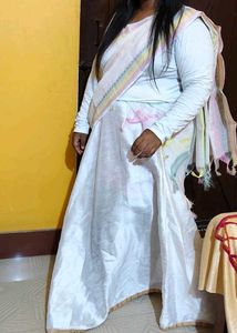 White flared skirt