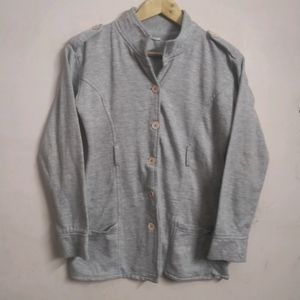 Grey Button Up Warm Top(Women's)