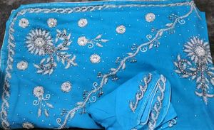 😱 heavy wedding stone &amp; moti wark sharee 💕