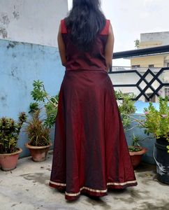 DEEP WINE THREE PIECE HEAVY GOWN