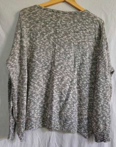 Cozy Grey Marled Knit Sweater