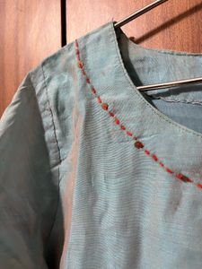 Light Blue Embroidered Kurta