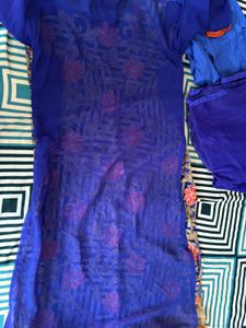 Pakistani Royal Blue Embroidered Ethnic Suit Set –