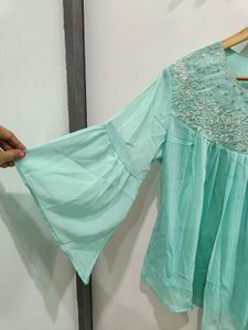 *New*Embellished Teal Top