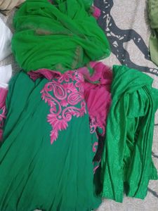 Designer Made Anarkali  Pure Georgt And Lucknowi