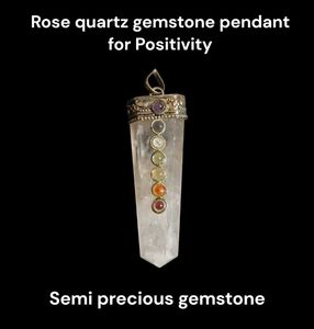 Rose Quartz Gemstone Crystal Pendant