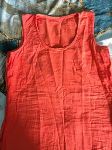 Orange Sleeveless Kurta