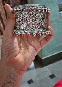 Silver Tone Boho Cuff Bracelet