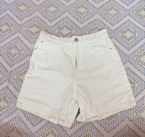 ZARA White Denim Shorts
