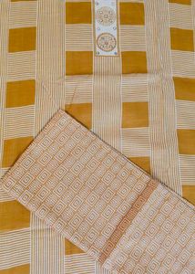 `Cotton Linen Checks Suit ₹ 350 | Mirror Work Neck