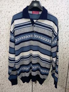 knitted polo pullover collared sweater