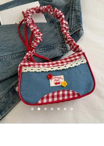 Cute Cherry Gingham Shoulder Bag