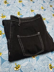 Women New Black Denim Cargo Jeans