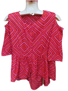 Mishka Women’s Bandhani Print High-Low Kurti Small