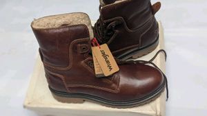 Men's Brown Leather Lace-Up Boots