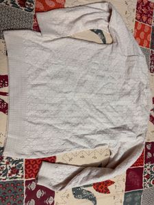 Men White Textured Knit Sweater