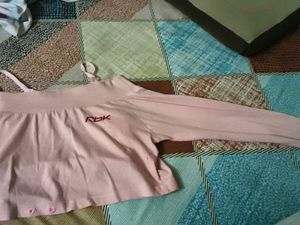 Reebok crop overtop Pink Athletic Top